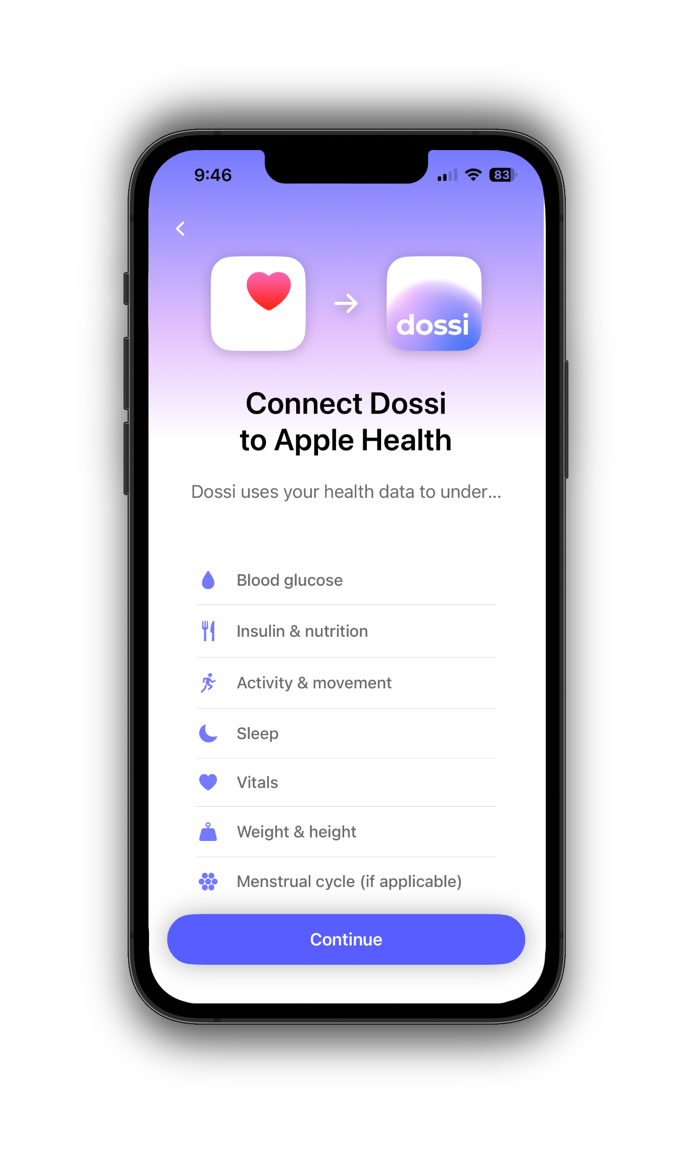 Connect Apple Health to Dossi